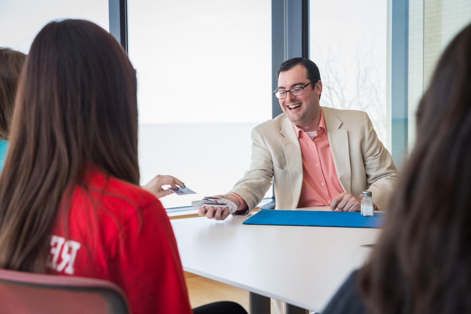 Anthony Barnhart, associate professor of psychological science and Carthage?s resident magician